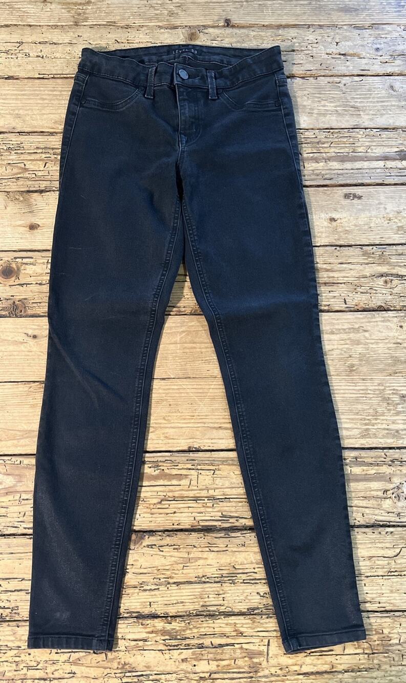Level 99 Womens Size 27 Black Metallic Sheen Jeans
